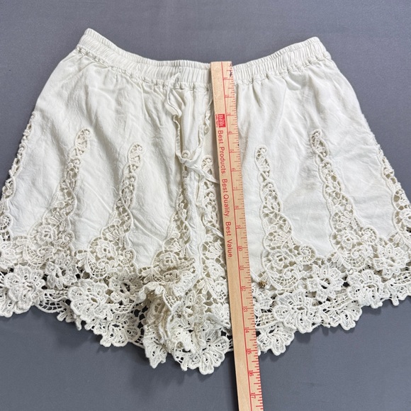 Anthropologie Elevenses Filigree Ivory Lace Shorts Size M - Picture 10 of 11